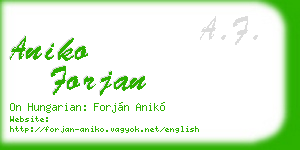 aniko forjan business card